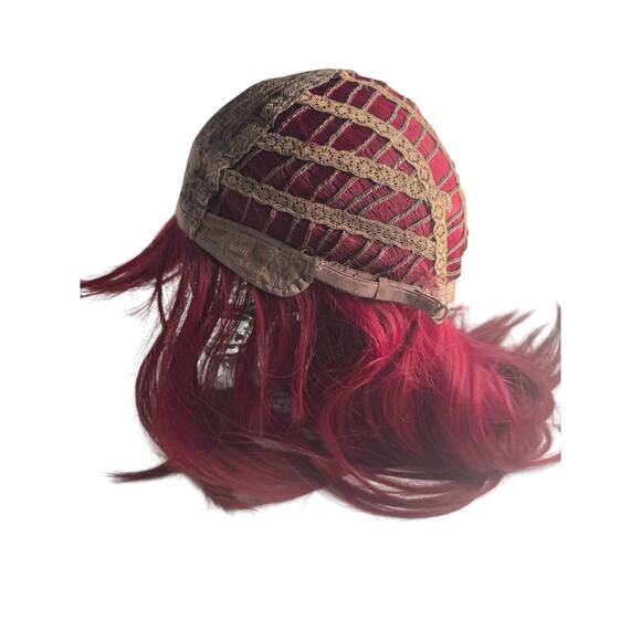 Full Bang Wine Red Color Synthetic Wig - Red Wine 22INCH - Picture 4 of 8